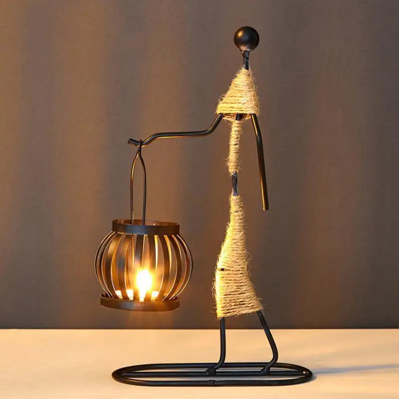 Creative Iron African Metal Candle Holder – Elegant Candlesticks for Weddings, Christmas, and Home Decor