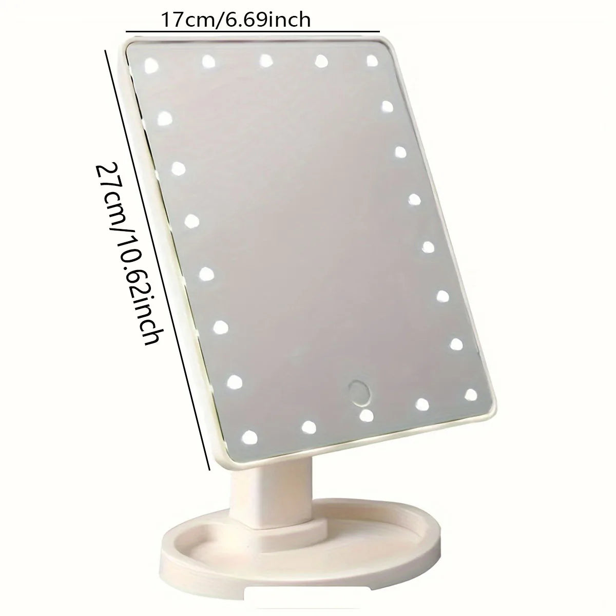 360° Rotating LED Makeup Mirror – Stylish & Functional!