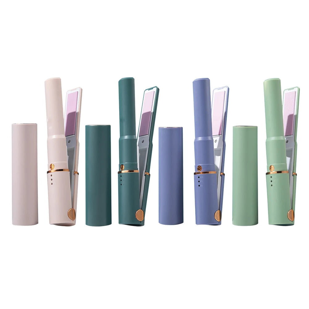 Portable USB Rechargeable Hair Straightener Rolling Electric Curling Curl Modelling Tools Mini Wireless Curling Iron