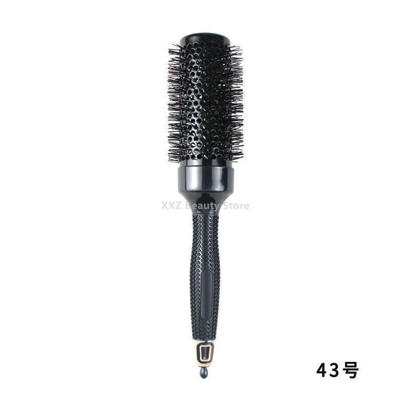 6pcs/set Black Boar Bristles Round Hair Comb