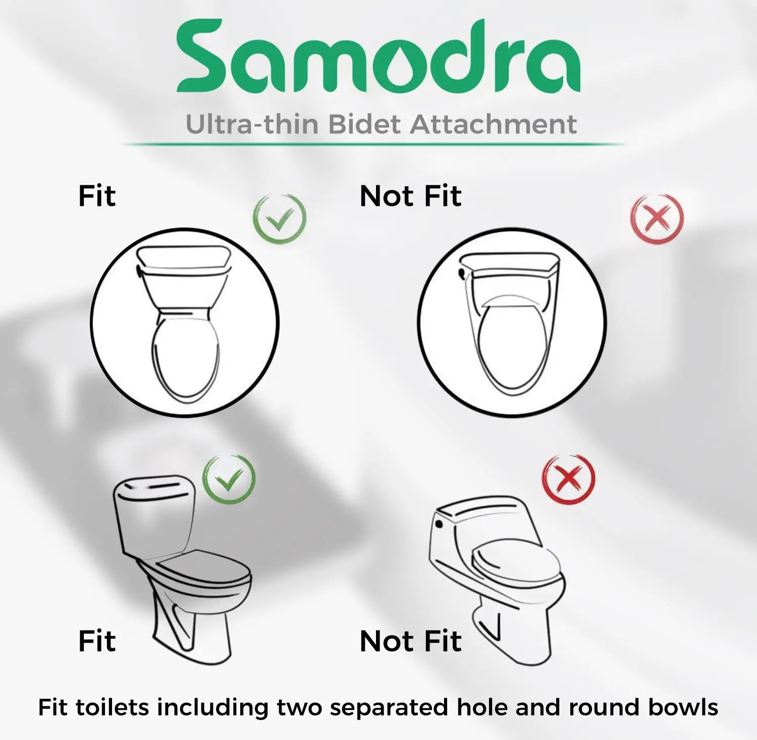 Ultra-Thin Bidet Toilet Seat Attachment – Non-Electric, Self-Cleaning Dual Nozzles for Frontal & Rear Wash