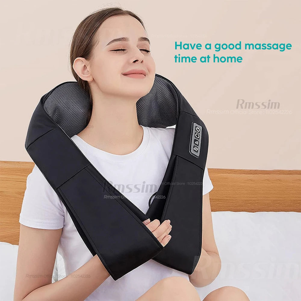 Heated Shiatsu Neck & Shoulder Massager – Deep Kneading Pillow