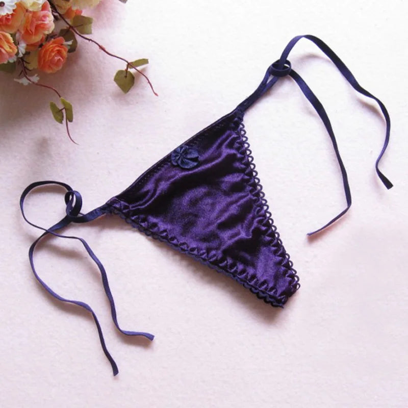 Silk Lace Thong G-string – Sexy Low-Waist T-back Lingerie for Women