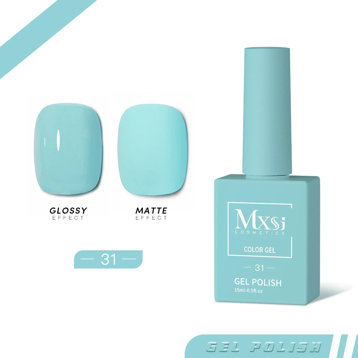 Mxsi 15ml Neon Gel Nail Polish Set - Brown, Blue, Red, Green, Nude, UV Varnish