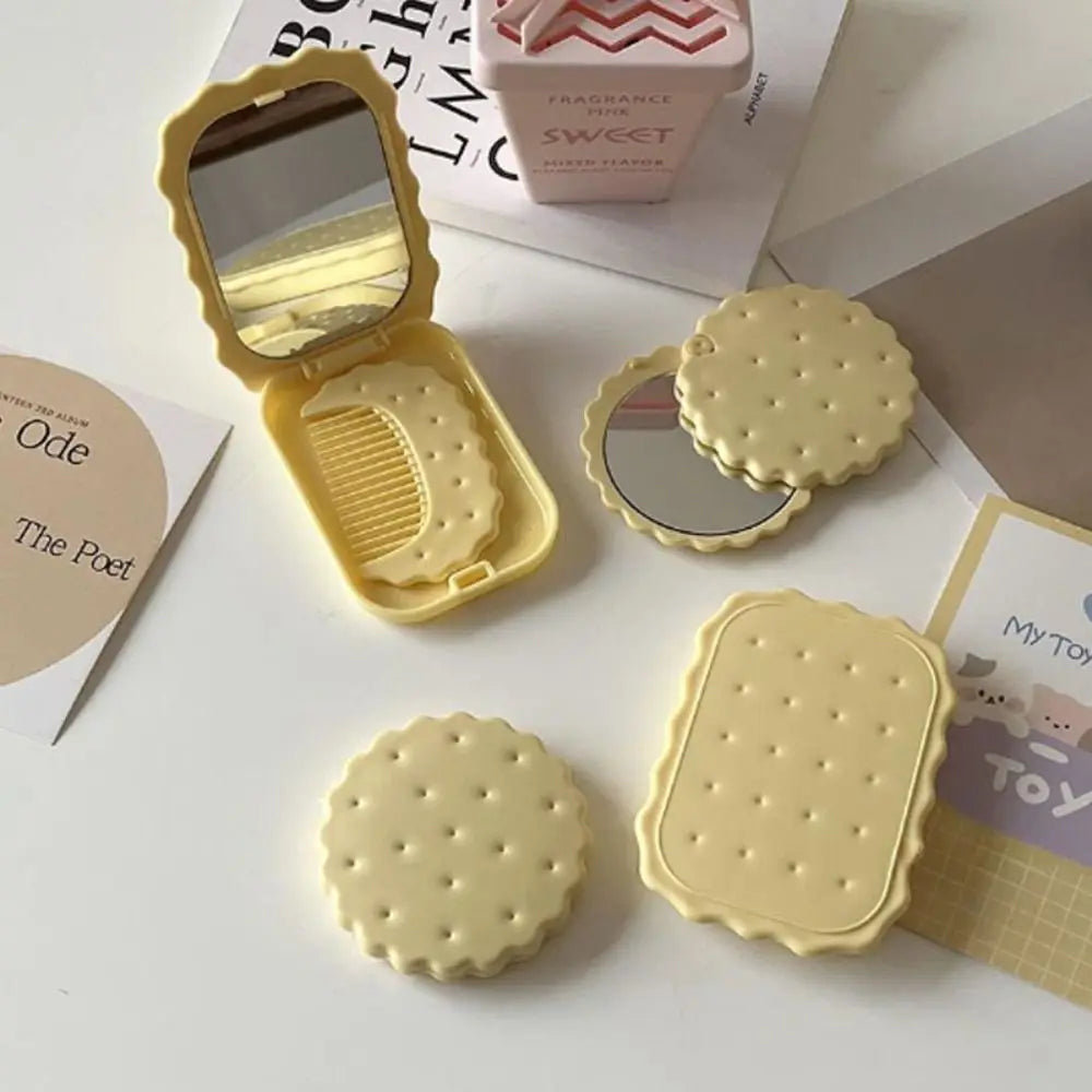 Cheese Biscuit Pocket Mirror – Adorable & Portable