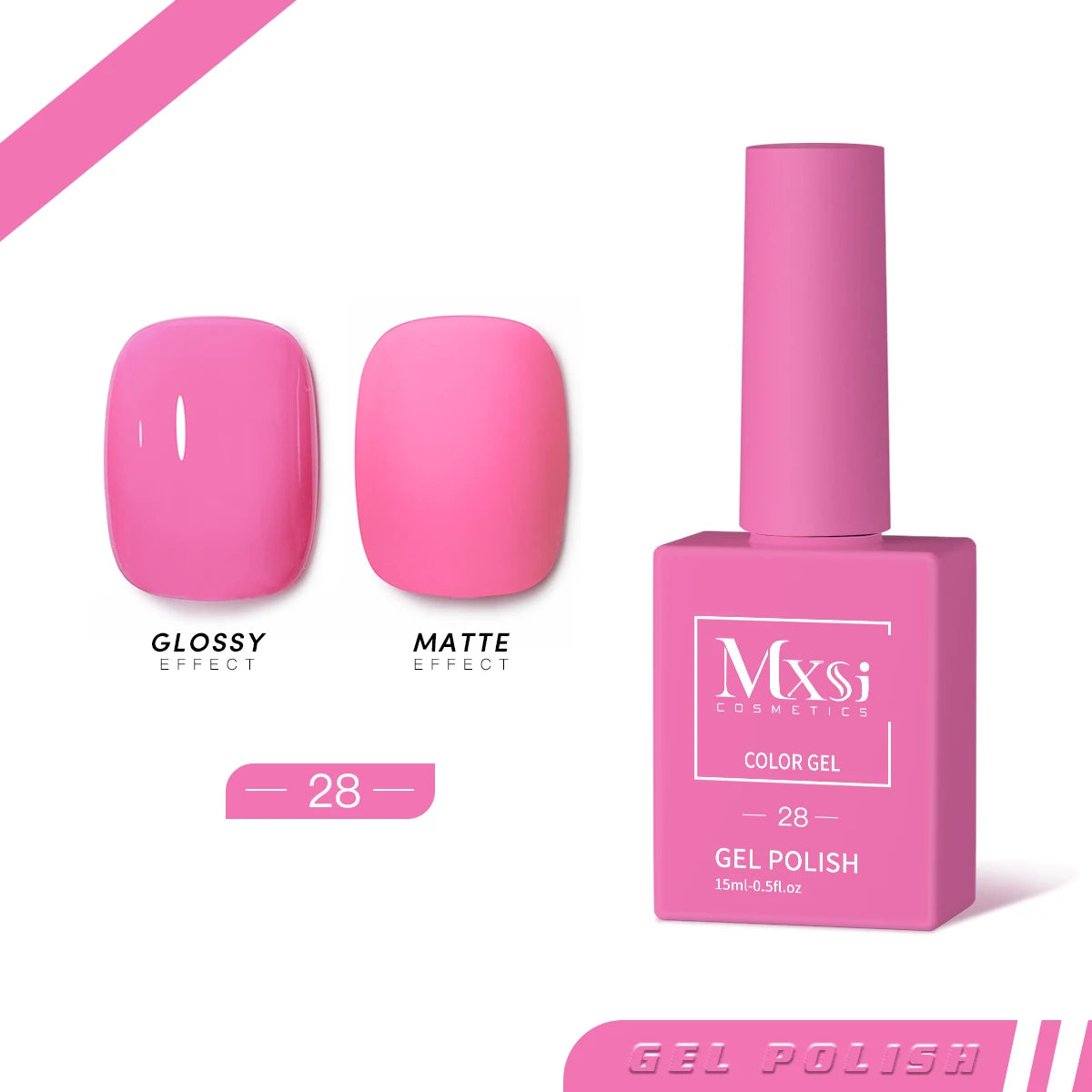 Mxsi 15ml Neon Gel Nail Polish Set - Brown, Blue, Red, Green, Nude, UV Varnish