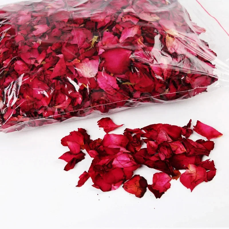 Natural Dried Rose Petals – Luxurious Floral Bath Spa for Whitening & Relaxation, Fragrant Body Massager