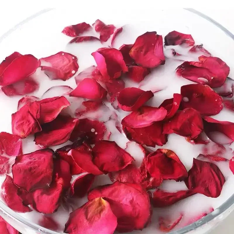 Natural Dried Rose Petals – Luxurious Floral Bath Spa for Whitening & Relaxation, Fragrant Body Massager
