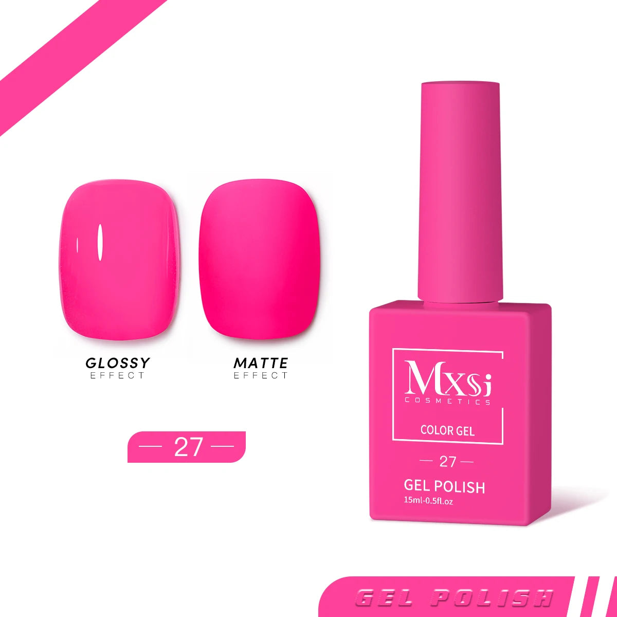 Mxsi 15ml Neon Gel Nail Polish Set - Brown, Blue, Red, Green, Nude, UV Varnish