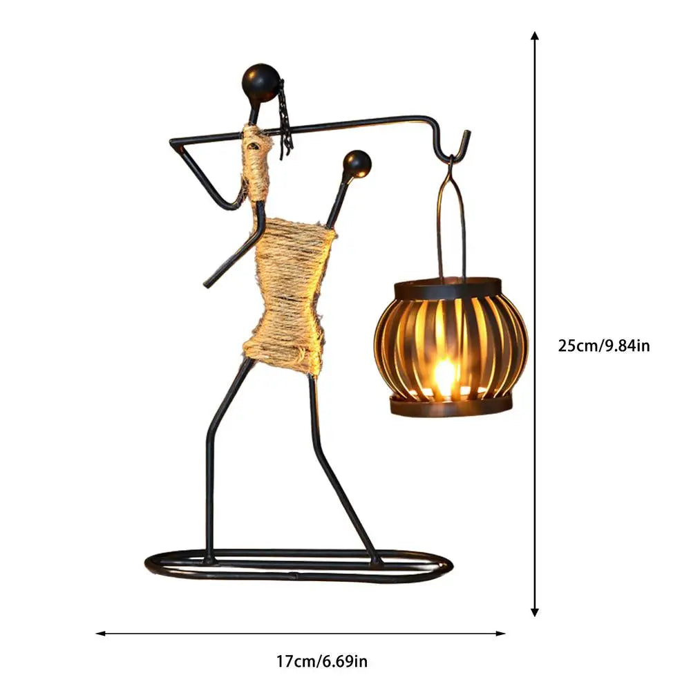 Creative Iron African Metal Candle Holder – Elegant Candlesticks for Weddings, Christmas, and Home Decor