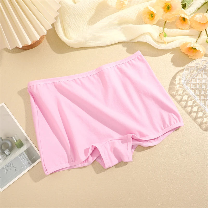 New Women's Cotton Seamless Sports Boxers – Cozy Solid Color Briefs