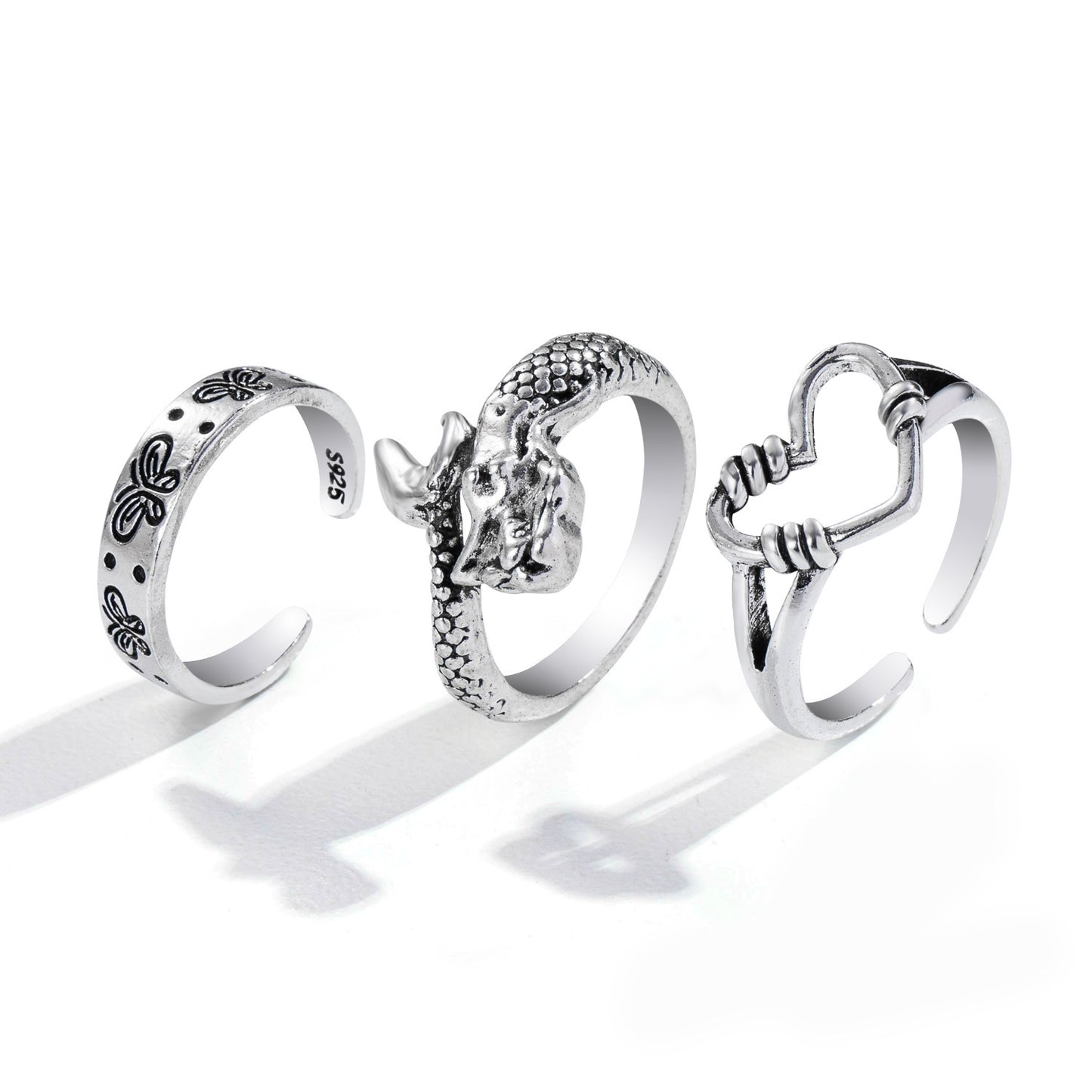 Butterfly Ring Set – Elegant & Edgy Punk Style