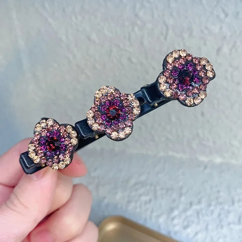 Crystal Stone Braided Hair Clips