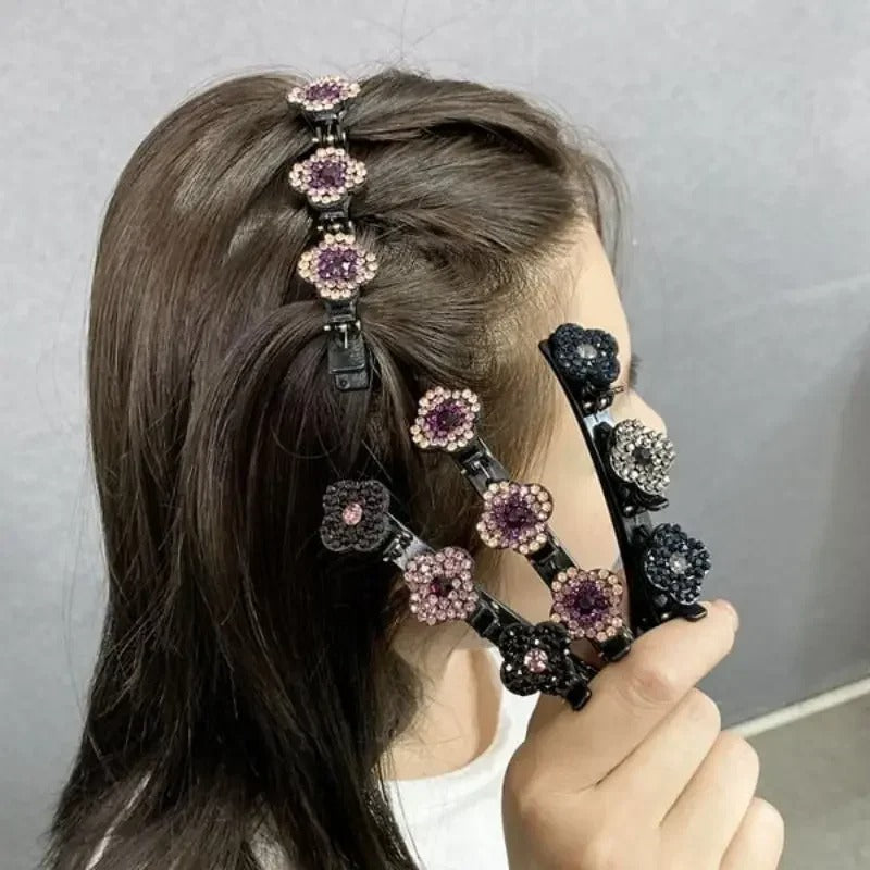 Crystal Stone Braided Hair Clips