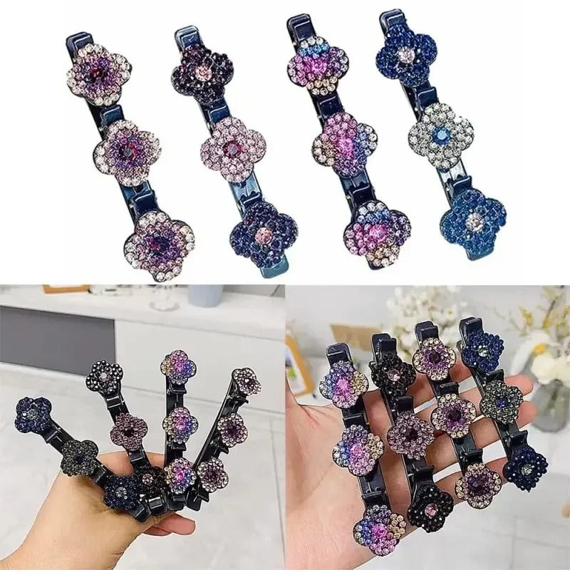 Crystal Stone Braided Hair Clips