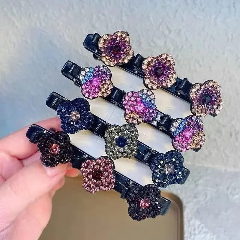 Crystal Stone Braided Hair Clips