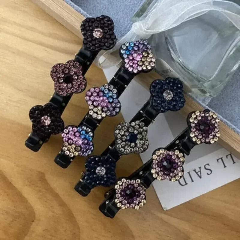 Crystal Stone Braided Hair Clips